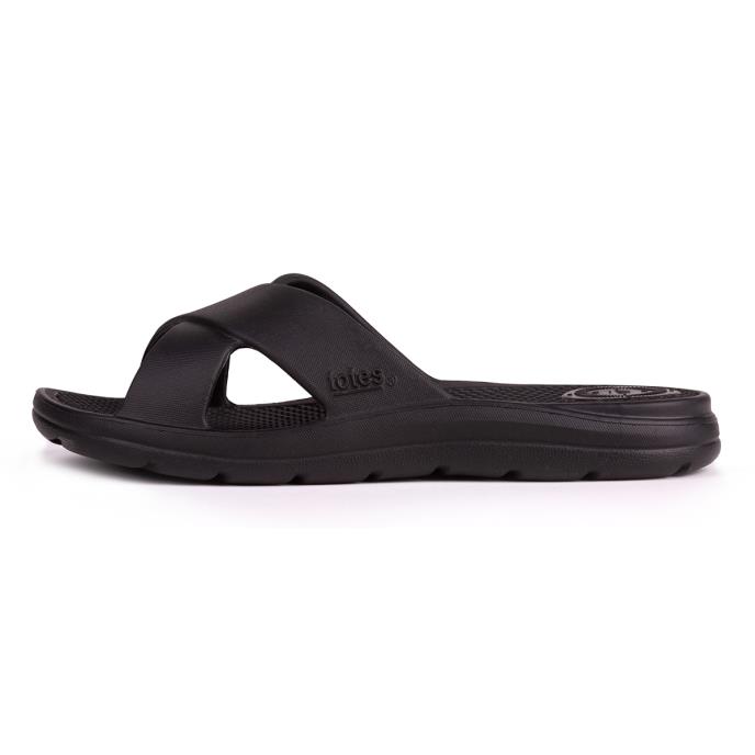 totes® SOLBOUNCE  Ladies Cross Slide Black