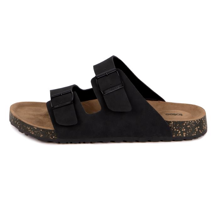 totes® Mens PU Double Buckle Slider Black