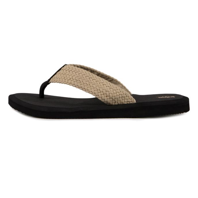 totes® Mens Plait Toe Post Sandal Black