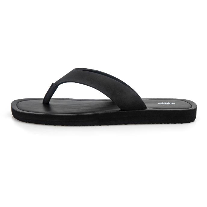 totes® Ladies Square Toe Faux Suede Flip Flop Black 