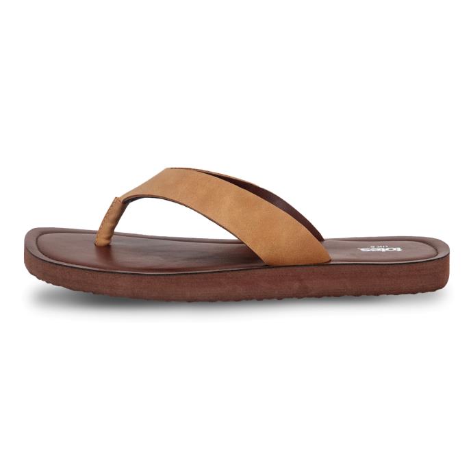 totes® Ladies Square Toe Faux Suede Flip Flop Tan