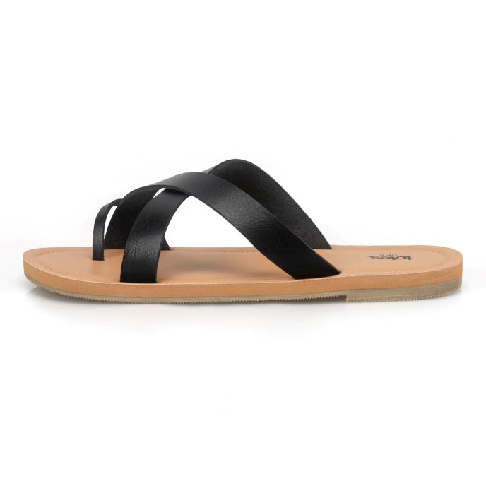 totes® Ladies Toe Post Strap Sandal Black 