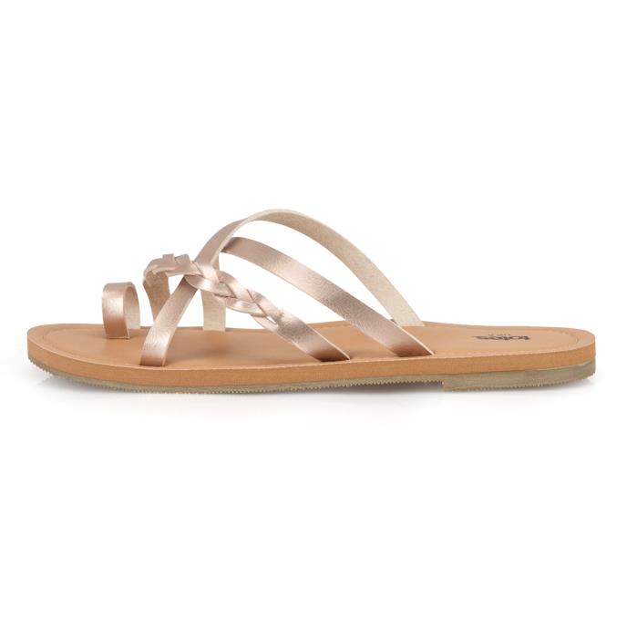 totes® Ladies Toe Post Strappy Sandal Rose Gold