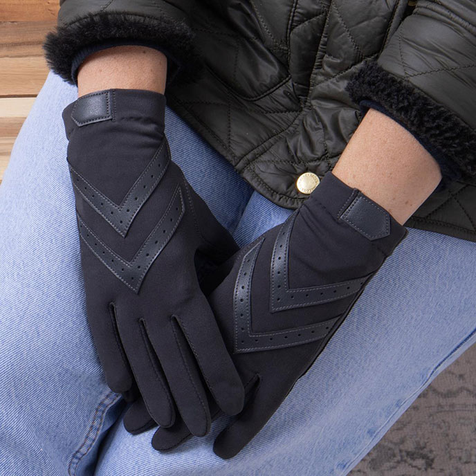 Isotoner® Ladies Original Stretch Glove with Smartouch™ Charcoal