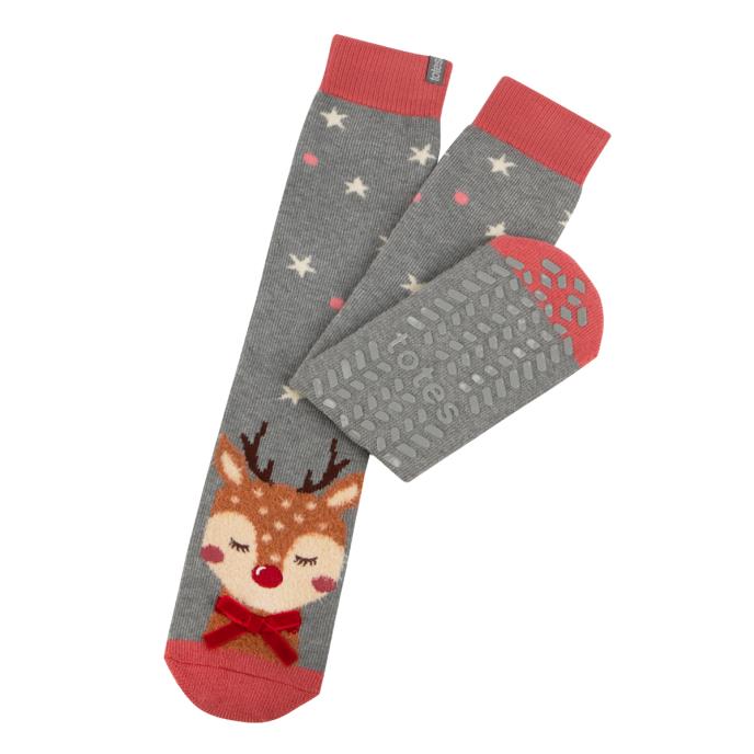 totes toasties® Ladies Single Original Slipper Socks Reindeer
