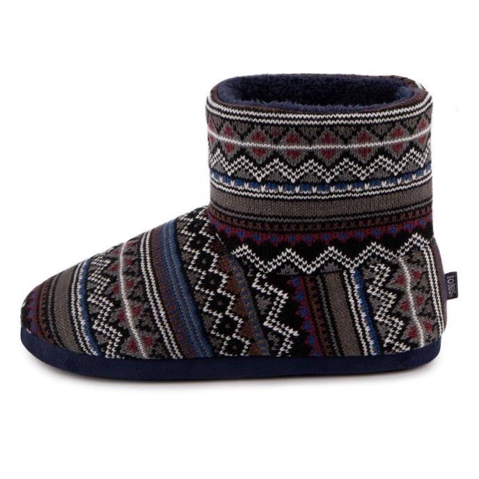 totes toasties® Mens Fair Isle Boot Slippers Multi