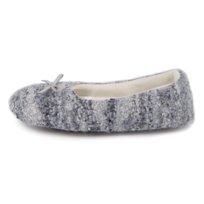 totes toasties® Ladies Knitted Ballet Slippers Blue