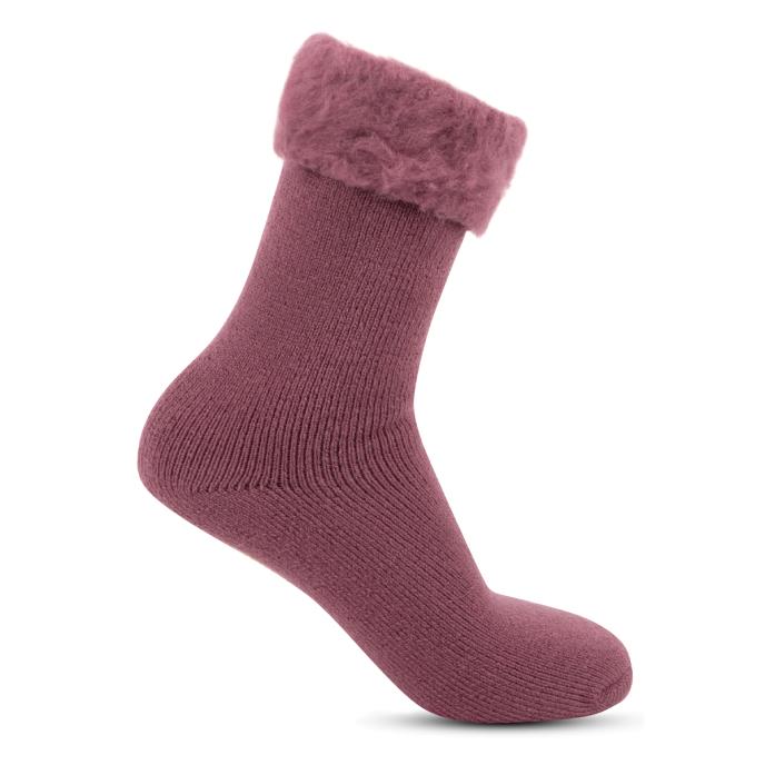 totes toasties® Ladies Brushed Thermal Bed Socks Berry