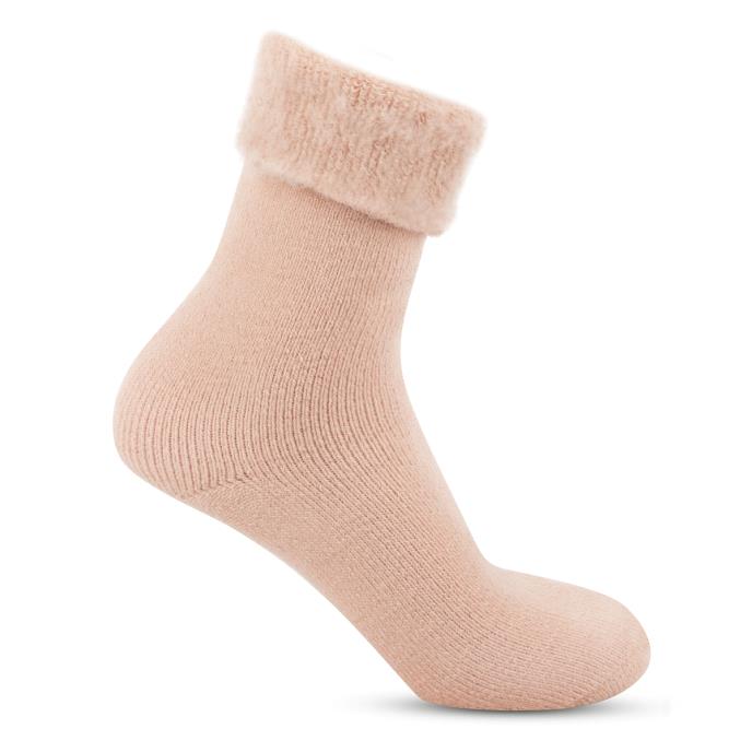 totes toasties® Ladies Brushed Thermal Bed Socks Dusky Pink