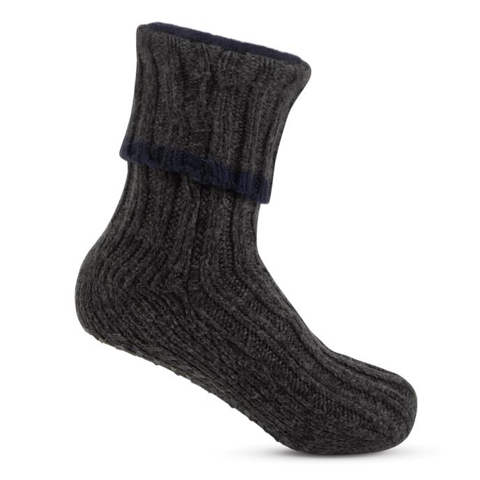 totes toasties® Mens Chunky Slipper Sock Grey