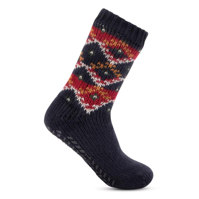 totes toasties® Mens Sherpa Lined Multi Fair Isle Slipper-Sox Fairisle