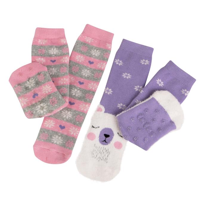 totes toasties® Childrens Original Slipper-Sox (Twin Pack) Polar Bear / Fair Isle