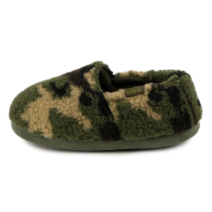 totes toasties® Boys Short Full Back Slippers Green