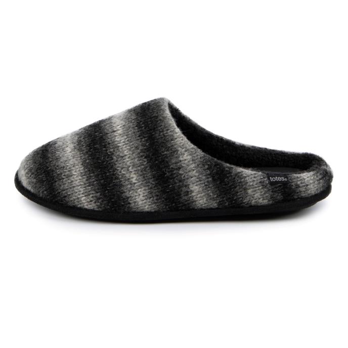 totes toasties® Mens Knitted Ombre Mule Slipper Grey