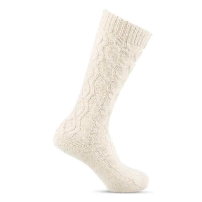 totes toasties® Ladies Cable Knit Slouch Slipper Sock Oat