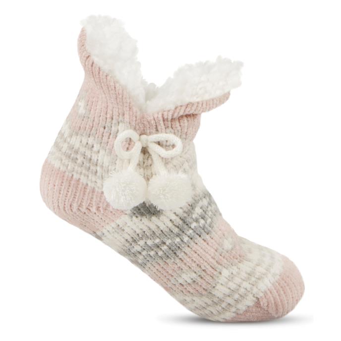 totes toasties® Ladies Chenille Crop Knitted Slipper Socks Multi