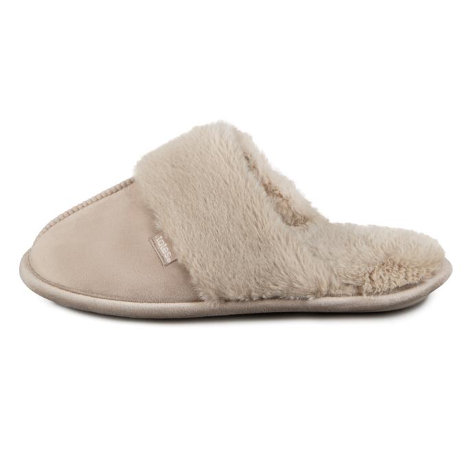 totes toasties® Ladies Velour Mule Slippers Taupe