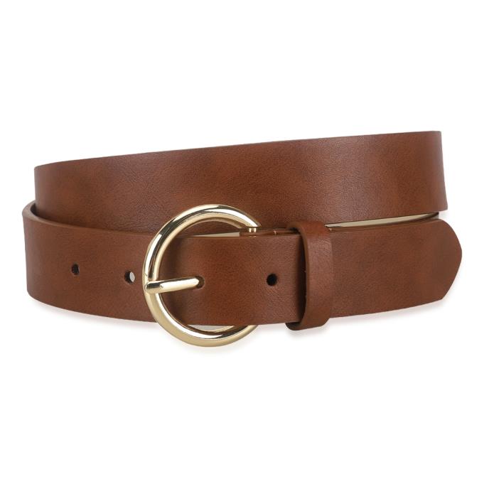 totes® Ladies Jean Belt With Gold Buckle Tan