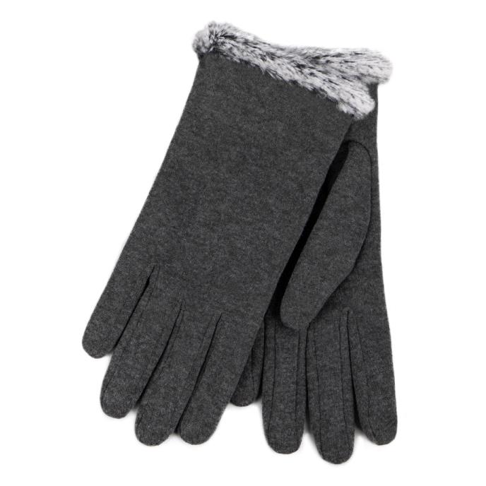 Isotoner® Ladies Thermal SmarTouch™  Glove With Tipped Fur Cuff Grey