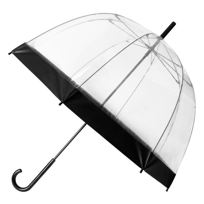 totes® Clear PVC Dome Umbrella Black 