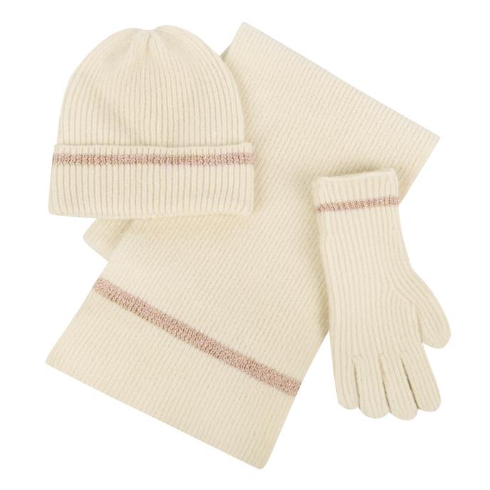totes toasties® Ladies Knitted Hat Scarf &amp; Glove Gift Set Oat