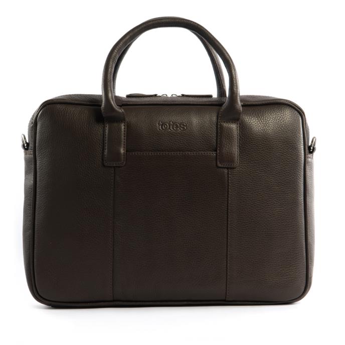 totes® Genuine Leather Laptop Bag Brown