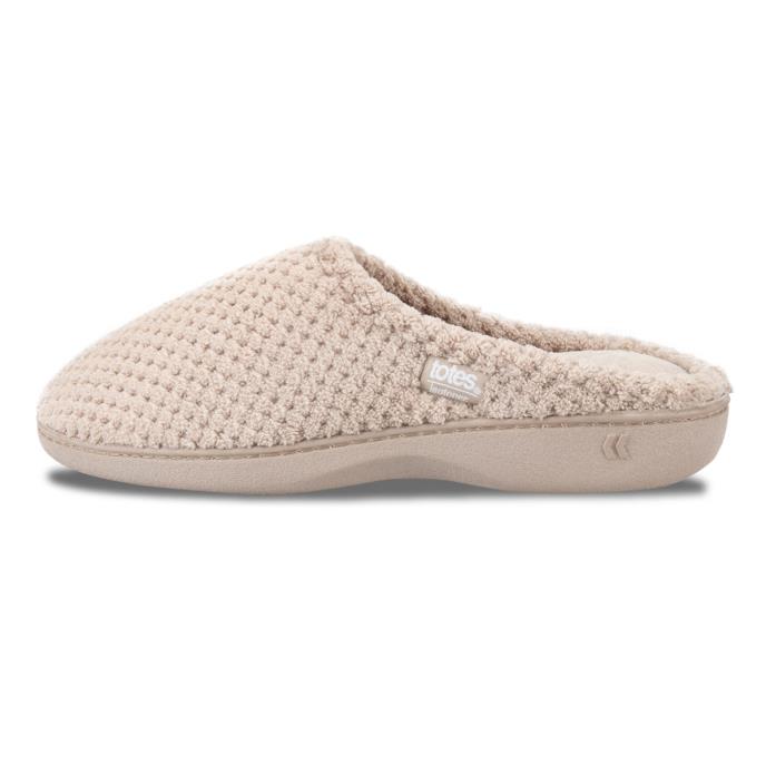 Isotoner® Ladies Popcorn Terry Mule Slippers Oat