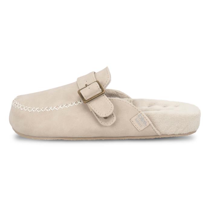 Isotoner® Ladies Suedette Open Back Moccasin Slipper Stone