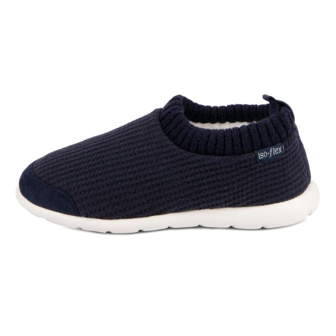 Isotoner® Ladies Iso-Flex Waffle Bootie Slipper Navy