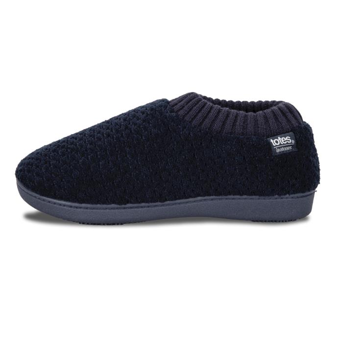Isotoner® Ladies Popcorn Full Back Bootie Slipper Navy
