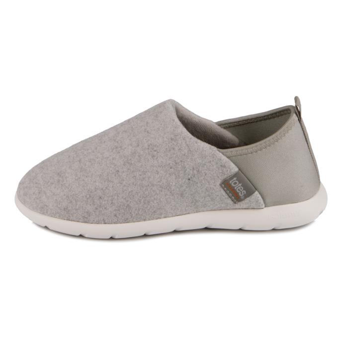 totes® SOLEBOUNCE Ladies Felt Full Back Slipper Grey