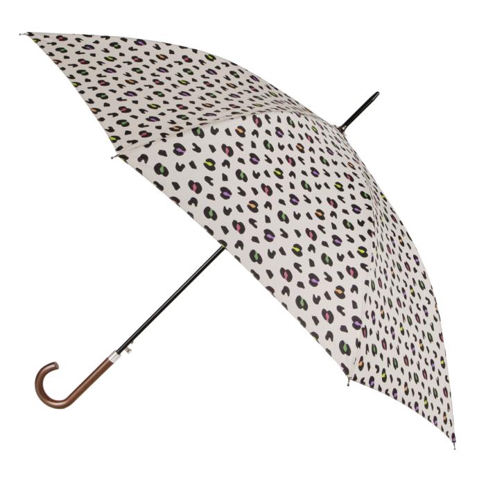 totes® Auto Open Walker Wood Handle Bright Animal Print Umbrella 