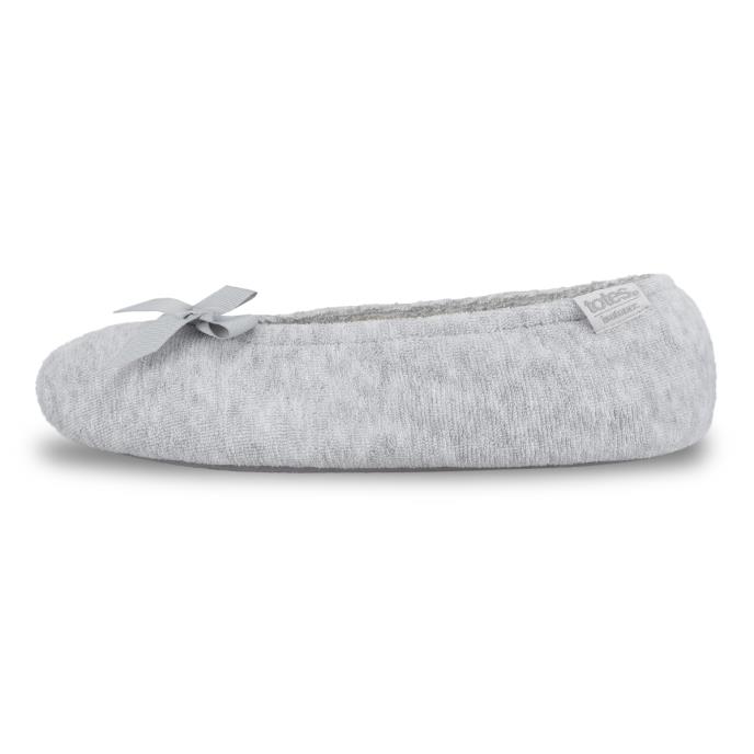 Isotoner® Ladies Terry Ballerina Slippers Grey