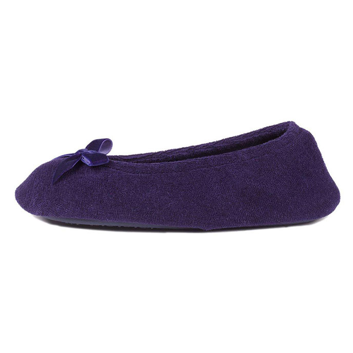 Isotoner® Ladies Terry Ballerina Slippers Navy