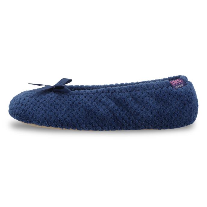 Isotoner® Ladies Popcorn Ballet Slippers Navy