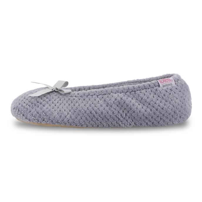 Isotoner® Ladies Popcorn Ballet Slippers Pale Grey