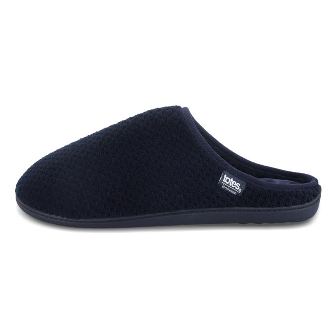 Isotoner® Mens Swept Back Popcorn Mule Slipper Navy