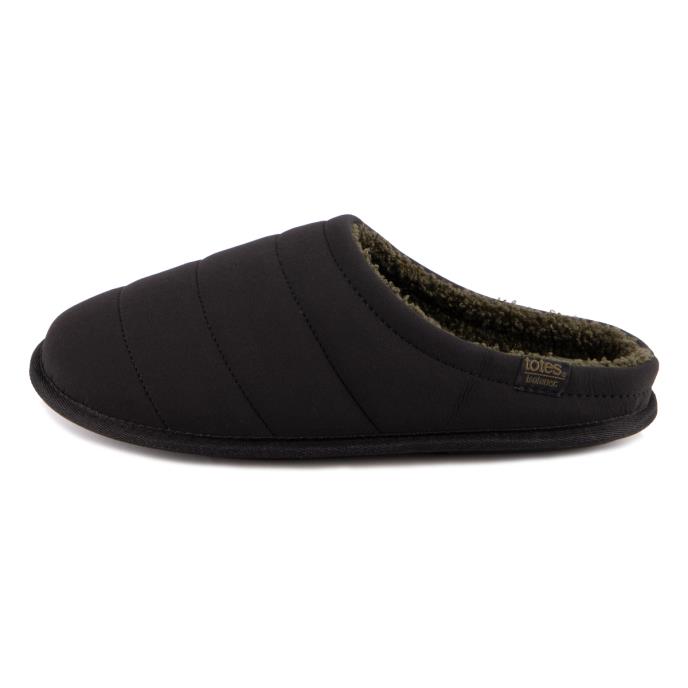 Isotoner® Mens Sport Quilted Mule Slipper With Cosy Lining Black