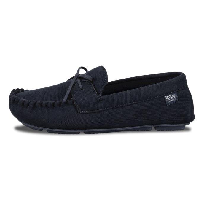 Isotoner® Mens Herringbone Lined Moccasin Navy