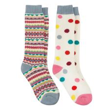 totes toasties® Ladies Welly Boot Socks (Twin Pack) Multi