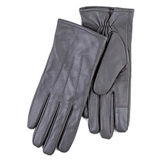 Isotoner® Ladies Three Point Leather Glove With SmarTouch™ Grey