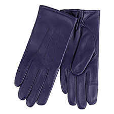 Isotoner® Ladies Three Point Leather Glove With SmarTouch™ Navy