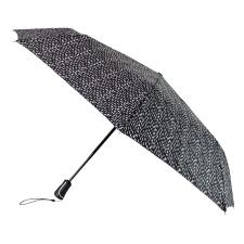 totes® X-TRA STRONG Auto Open / Close B&amp;W Drops Print Umbrella (3 Section)