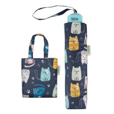 totes® Supermini &amp; Matching Bag in Bag Umbrella Shopper Cat Print Gift Set ( 3 Section )