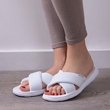 Isotoner® Ladies iso-flex Waffle Open Toe Slippers