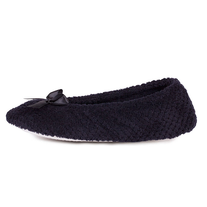 Isotoner® Ladies Popcorn Ballet Slippers Black