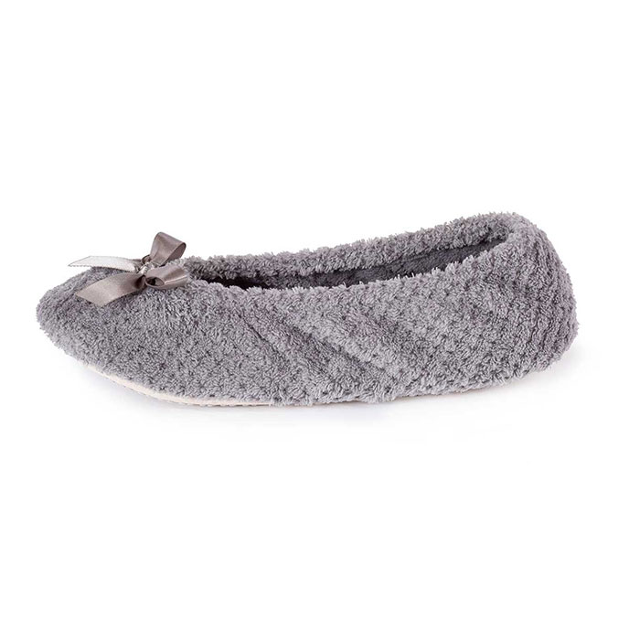 Isotoner® Ladies Popcorn Ballet Slippers Grey