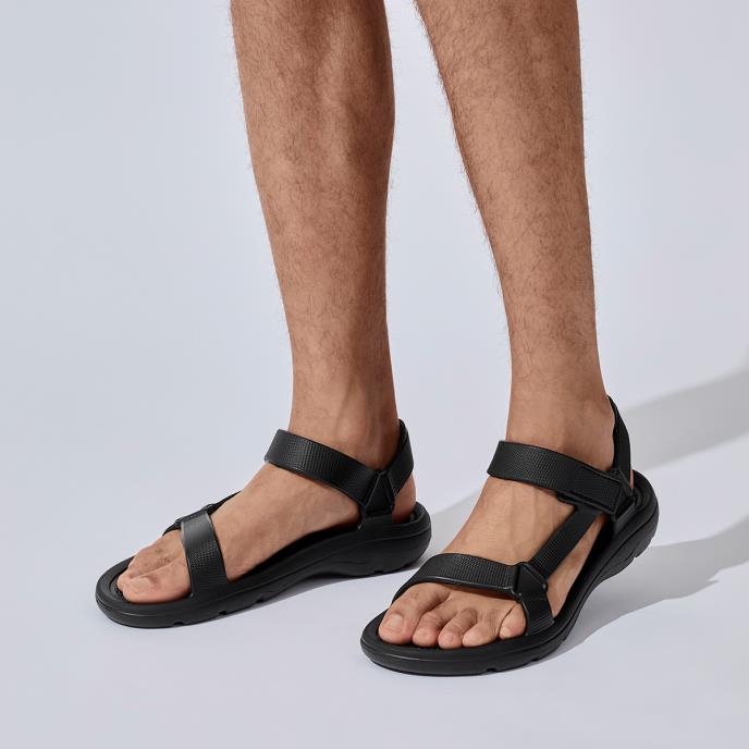 totes® SOLBOUNCE Mens Velcro Sport Sandal Black