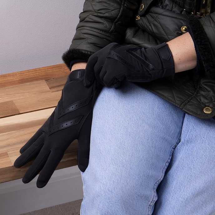 Isotoner® Ladies Original Stretch Glove with Smartouch™ Black