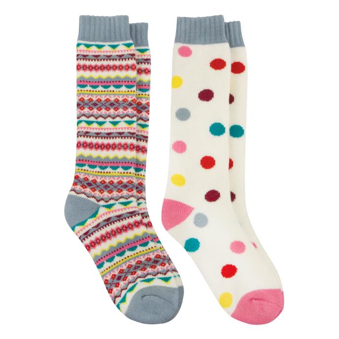 totes toasties® Ladies Welly Boot Socks (Twin Pack) Multi